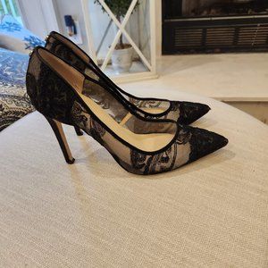 Guess Black Lace Heels, Size 10